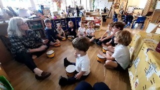 Loving Reception Class drumming...