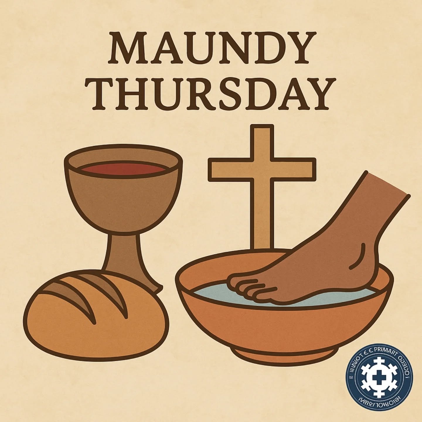 "On this Maundy Thursday, may we remember the humility of service, the depth of love, and the power of grace. May your heart be filled with peace as we reflect on the gift of Christ’s sacrifice. 🙏✨ #MaundyThursday #HolyWeek #GraceAbounds"!