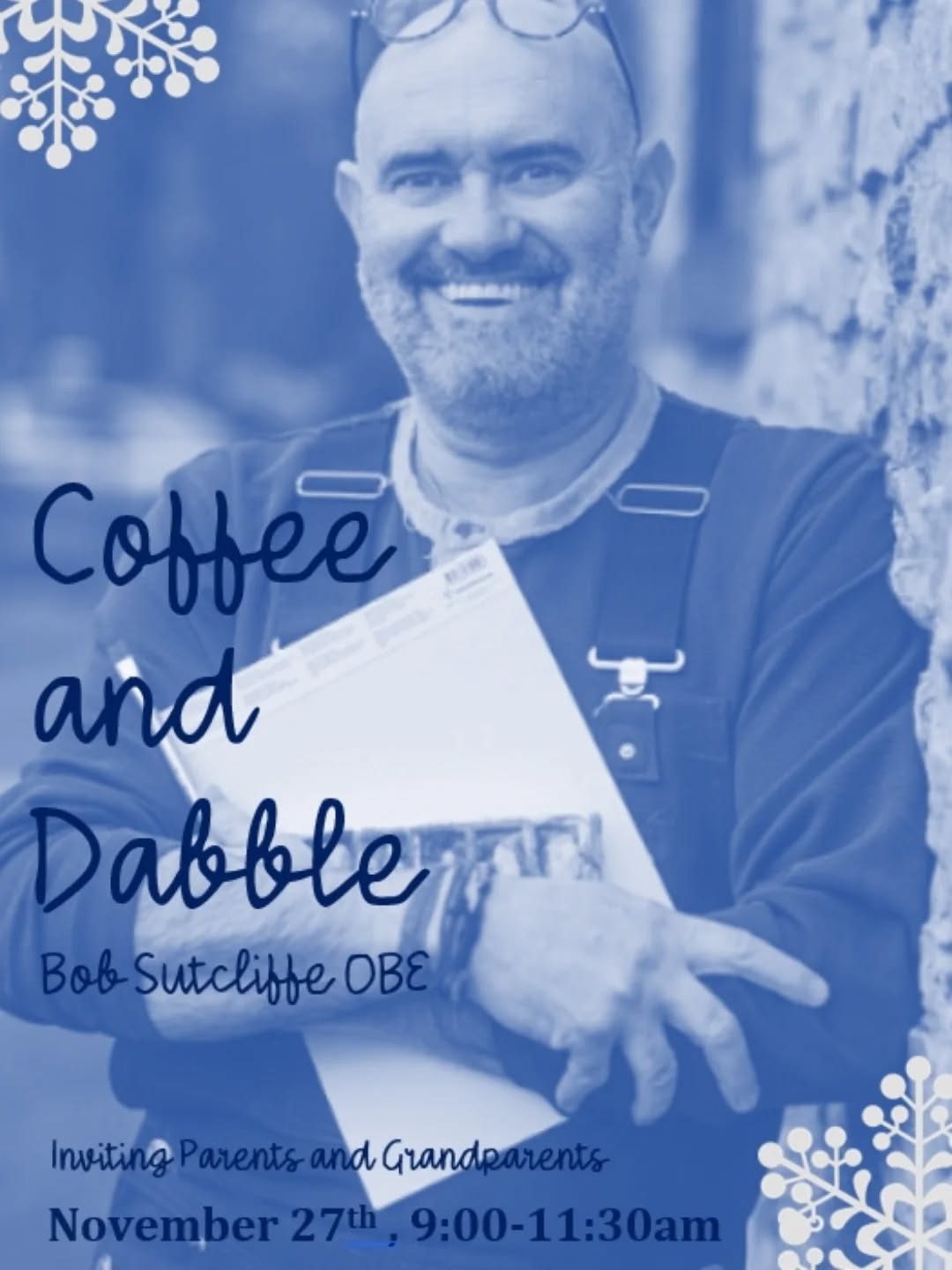 We are inviting parents and family members to come and join us in school on November 27th 9-11:30am. Please come and paint with Bob Sutcliffe and enjoy refreshments. Contact the school office and book your place. This will be a relaxing and fun community event. Come and meet Bob Sutcliffe OBE and hear about his story.All painting materials provided. Tel 015242 71334 or email admin@stmarys-kl.cumbria.sch.uk